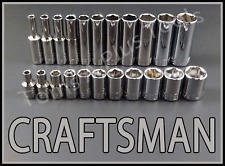 Craftsman Tools 22pc Short Deep 14 Metric Mm 6pt Ratchet Wrench Socket Set