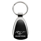 Ford Mustang Keychain Key Ring Chrome With Black Teardrop Key Chain Kck.must