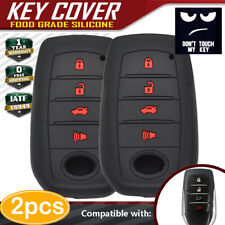 2pc Silicone Remote Key Fob Case Cover 4 Button For Toyota Fortuner Tundra Venza