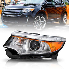 For 2011-2014 Ford Edge Oem Chrome Housing Amber Driver Side Headlight Lamp