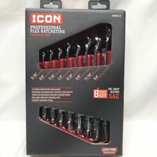 Icon Professional Flex Ratcheting Wrench Set Sae Wrfs-8 56428