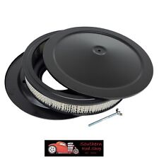 14x2 Black Round Air Cleaner Assembly Flat Base Paper Filter Chevy Ford 350