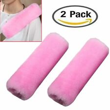 2pcs Car Soft Plush Seat Belt Cover Pink Auto Shoulder Pads Cushions For All Car