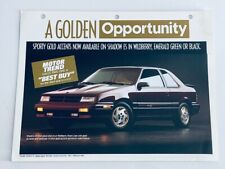 1993 Dodge Shadow Es Motor Trend Dealer Showroom Sales Guide Catalog