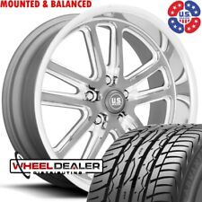 20 Inch Staggered Us Mags U130 Bullet Wheels Rims Wtires Chevy C10 Truck 5-lug