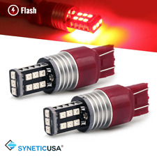 Syneticusa 7443 7440 Led Brake Red Strobe Flash Stop Tail Parking Light Bulb