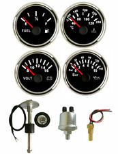 4 Gauge Set With Senders Fuel Gauge Oil Volts Water Temp 52mm Red Led Usa Stock