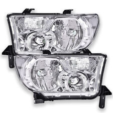 Headlights Leftright Chrome Fit For Toyota 2007-2013 Tundra 2008-2017 Sequoia