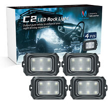 Mictuning C2 Led Rock Lights Pure White 4 Pods Underglow Glow Off Road Lamp Ip68