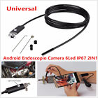 Car Inspection Camera Scope Cable Endoscope 7mm Lens Hd Usb Android Pc 2in1 6led