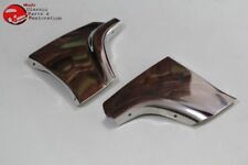 52-54 Ford Mercury Rear Fender Skirt Stainless Steel Scuff Plates Pads Pair New