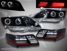 07 08 09 Toyota Camry Dual Ccfl Halo Projector Headlights Blk Led Tail Lights