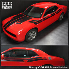 Decals For Dodge Challenger 2008-2023 Hood And Side Dual Stripes Choose Color