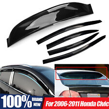 Fit 06-11 Honda Civic 4dr Sedan Mugen Style Wavy Window Visor Rear Roof Visor