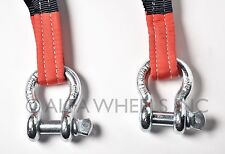 3 6.5 Ton Tow Strap 30ftbow Shackles Winch Sling Off-road Atv Utv 4wd Recover