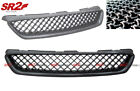 Abs Carbon Front Bumper Hood Mesh Grill Grille Fits 1998-2002 Honda Accord Coupe