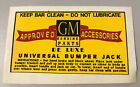 1937 1938 1939 1940 Gm Universal Bumper Jack Decal