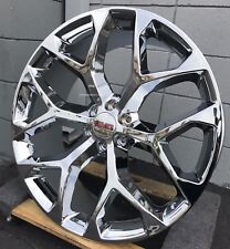 26 Inch Snowflake Chrome Wheels With Tires Yukon Sierra Silverado Tahoe Ck156