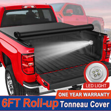 6ft Roll Up Tonneau Cover For 1982-2011 Ford Ranger Truck Bed W Led Waterproof