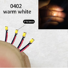 0402 Red Yellow Blue Green White Warm Smd Led Pre-wired For Model Train 30cm 3v