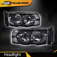 Pair Clear Black Headlights Headlamps Fit For 2002-2005 Dodge Ram 1500 2500 3500