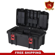 Hyper Tough 22-inch Toolbox Plastic Tool And Hardware Storage Black New