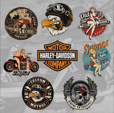 8 X Retro Harley Davidson Us Eagle Decal Sticker Vinyl Motorcycle Suv Car Helmet