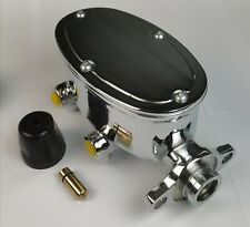 1-18 Bore Chrome Aluminum Oval Tandem Master Cylinder 2 Ports 916 12
