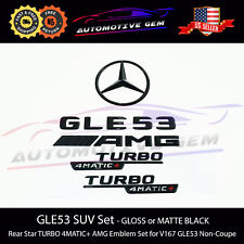 Gle53 Amg Turbo 4matic Rear Star Emblem Black Badge Set For Mercedes V167 Suv