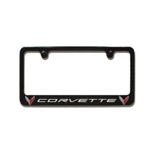 Chevrolet Corvette C8 Dual Logo Black License Plate Frame Official Licensed