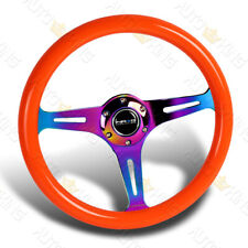 350mm Orange Wood Grain Neo Chrome Spoke Nrg-st-015mc-nor Racing Steering Wheel
