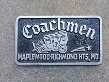 Vintage Car Club Plaque Coachmen Maplewood-richmond Hts Mo