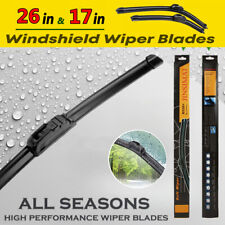All Season Bracketless Windshield Wiper Blades Hybrid Silicone Clear 26 17