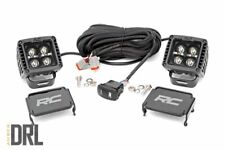 Rough Country 2-inch Square Cree Led Lights-pair Black Series W Amber Drl