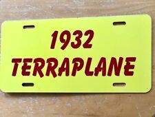 1932 Terraplane Front License Plate Flat Tag Hudson And Essex Car Yellow Red