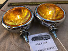 New Set Pair Of Small Amber Vintage Style Fog Lights In 12-volts 