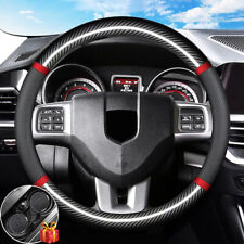15 Carbon Fiber Leather Steering Wheel Cover Car Accessories For Dodge