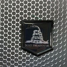 Dont Tread On Me Blck Emblem Proud Metallic Flag Car 3d Domed Sticker 2x 2.25