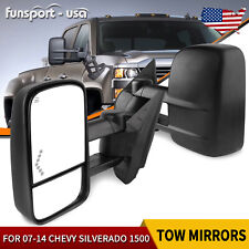 Pair Power Heated Tow Mirrors For 2007-2013 Chevy Silverado 1500 2500 3500 Hd
