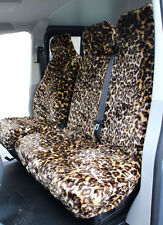 Vw Transporter T4 T5 T6 Leopard Faux Fur Van Seat Covers - Single Double