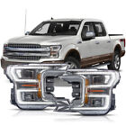 For 18-20 F150 Lariat Chrome Full Led Reflector Switchback Sequential Headlights