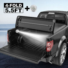 4 Fold Truck Tonneau Cover For 2004-2015 Nissan Titan 5.5ft Bed On Top W Lamp