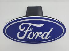 Ford Hitch Cover W Blue Outline Ford Oval Logo Emblem - Fits 2 Receivers