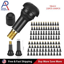 Tire Valve Stems Tr 413 Snap-in Car Auto Short Rubber Tubeless Tyre Black