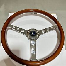 15 Wooden Silver Chromed Spoke 1.75 Deep Steering Wheel Classic Wood 6 Bolts
