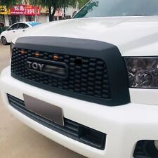 Front Grille Fits 10-18 Toyota Sequoia Black Grill With Led Lights