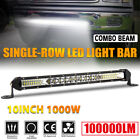 Ultra-thin 1000w 10inch Led Light Bar Combo Flood Spot Offroad Truck Utv Suv 12