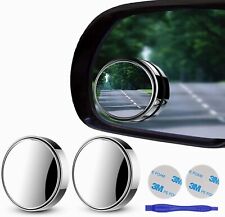 2 Pcs Blind Spot Mirrors 2 Round Hd Glass Convex 360 Wide Angle Side Rear