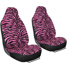 New Safari Hot Pink Zebra Print Car Truck Front Bucket Seat Covers Set
