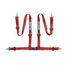 Sparco Racing Seat Belt Safety Harness Red 4-point Snap-in 2-inch Lap Shoulder